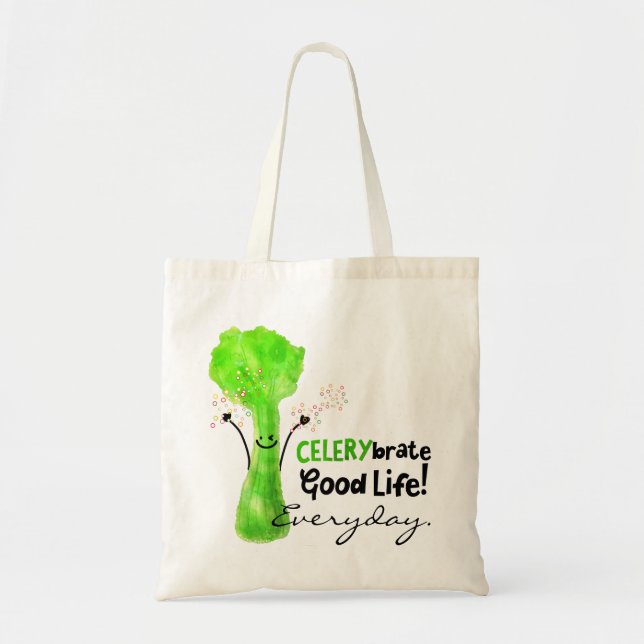 Bolsa Tote Celery Pun positivo - Celerybrate Good Life (Frente)