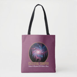 Bolsa Tote Celestial Camper Galaxy Night Scene