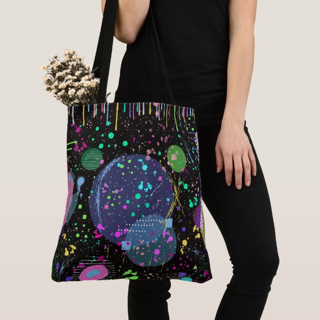 Bolsa Tote Celestial Celebrations: Maximalist Abstract Art  (Close Up)