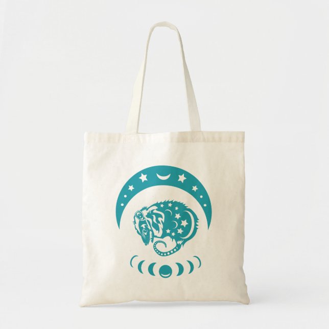 Bolsa Tote Celestial Crecente Lua Possum Whimsical Nature (Frente)
