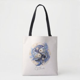 Bolsa Tote Celestial Fantasy Fish Símbolos Zodiac Peixes