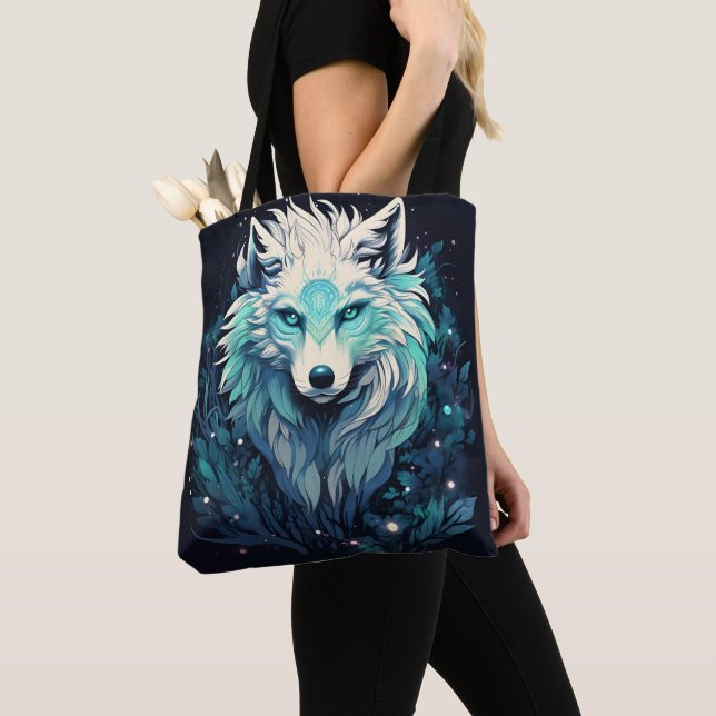 Bolsa Tote Celestial Lunar Wild Wolf (Close Up)