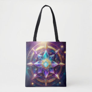 Bolsa Tote Celestial Mandala - Trabalho de arte de Cristal Ra