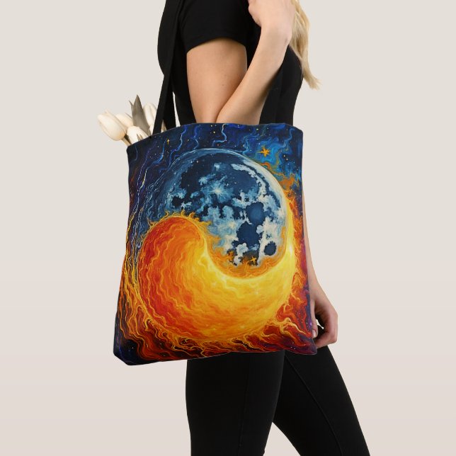 Bolsa Tote Celestial Yin Yang Art (Close Up)