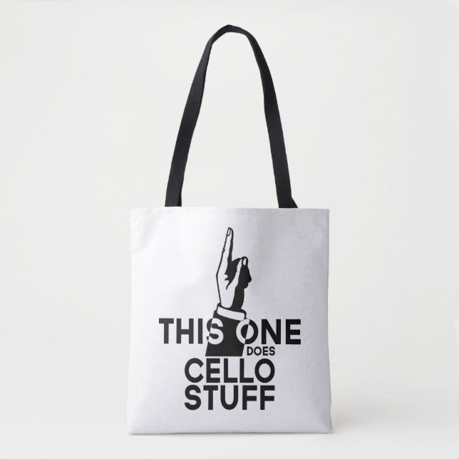 Bolsa Tote Cello Stuff - Música Cello Engraçado (Frente)