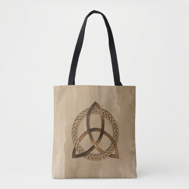 Bolsa Tote Celtic Triquetra Trinity Knot All Over Impressão B (Frente)