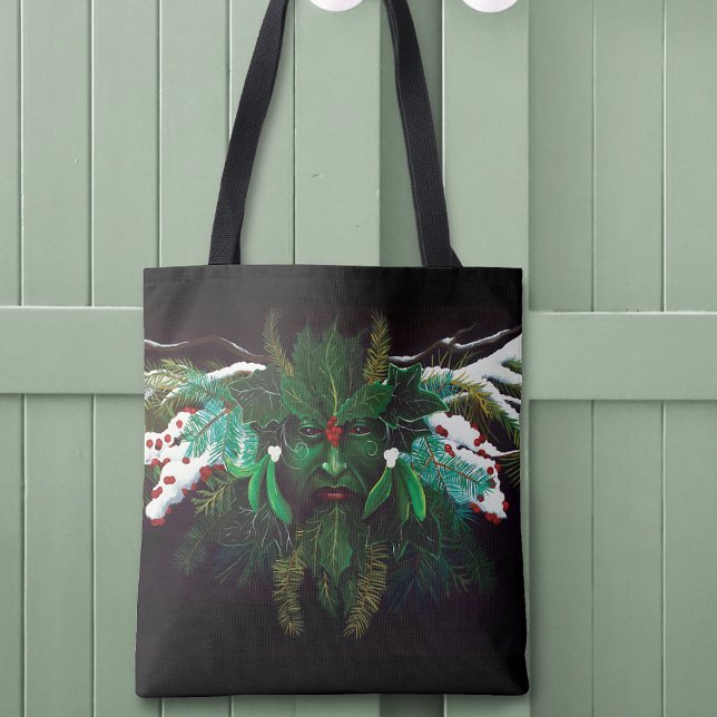 Bolsa Tote Celtic Winter Green Man (Criador carregado)