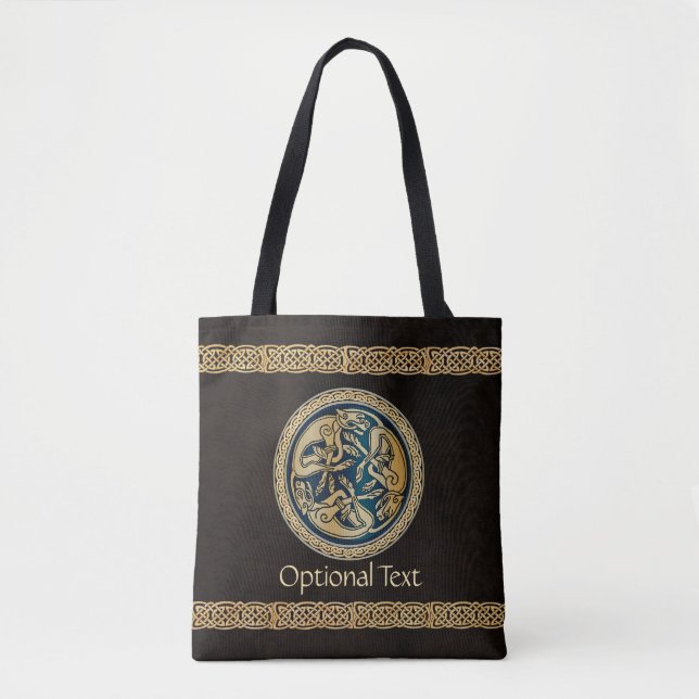 Bolsa Tote Celtic Wolf Knotwork Triad (Frente)