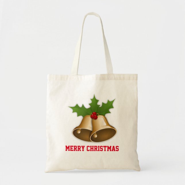 Bolsa Tote Célula de Natal Decorativa Personalizada (Frente)