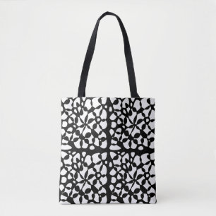 Bolsa Tote Células Abstração Preto Branco