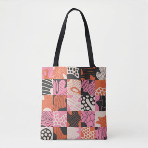 Bolsa Tote Células de rabisco: Design de padrão geométrico.