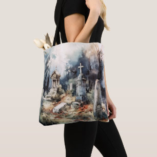 Bolsa Tote Cemitério Cemitério Cemitério Graves Cruza Hallowe