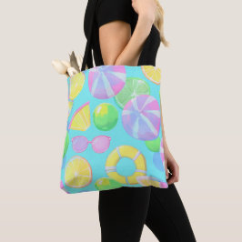 BOLSA TOTE CENA COLORIDA DE VERÃO E PRAIA