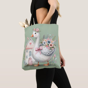 Bolsa Tote Cena da Casa Floral do Ganso da Cabana