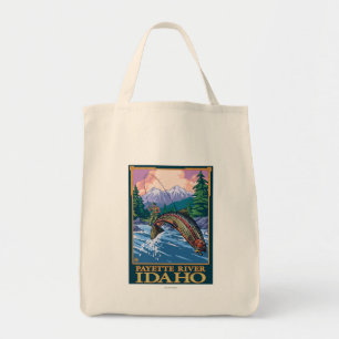 Bolsa Tote Cena da pesca com mosca - rio de Payette, Idaho