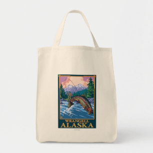 Bolsa Tote Cena da pesca com mosca - Wrangell, Alaska