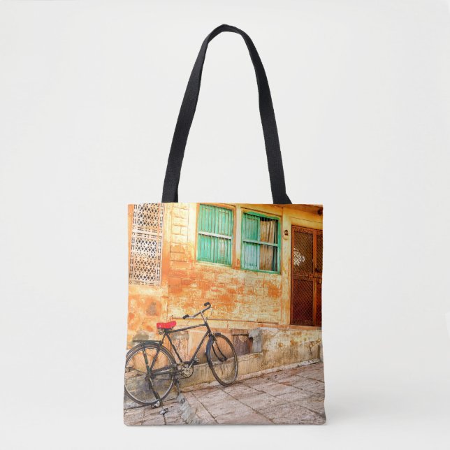 Bolsa Tote Cena da Rua Rajasthan: Estilo Indiano (Frente)