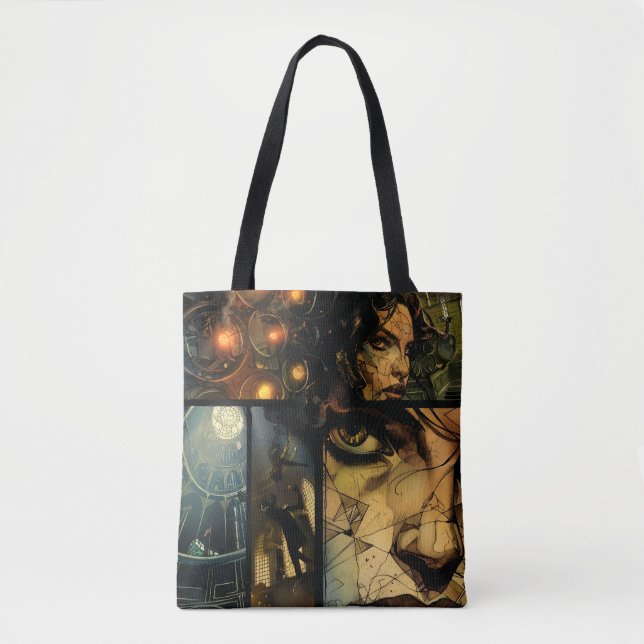 Bolsa Tote Cena de Ação do Livro de Cômica (Frente)