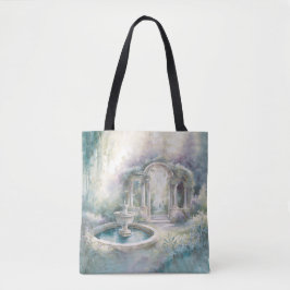 BOLSA TOTE CENA DE CÁPSULA DE JARDINA DE ÁGUA PASEL TRANQUIL