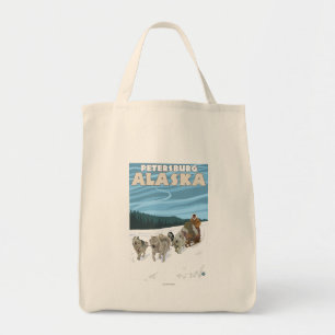 Bolsa Tote Cena de Dormência de Cachorro - Petersburgo, Alasc