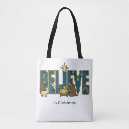 Bolsa Tote Cena de Natal Believe