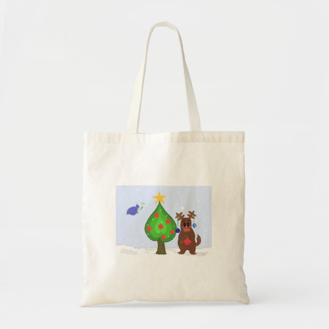 Bolsa Tote Cena de Natal Whimsical (Frente)