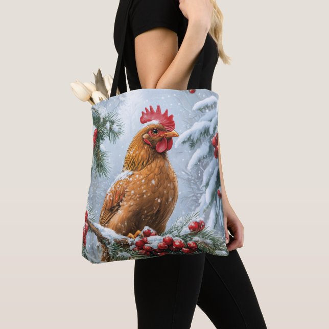 Bolsa Tote Cena de neve com frango (Close Up)