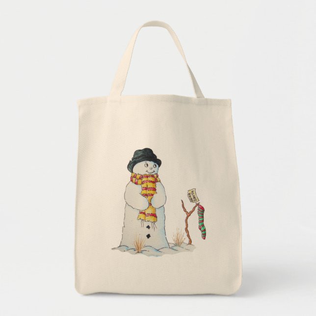 Bolsa Tote Cena de neve de bonitão para natal (Frente)
