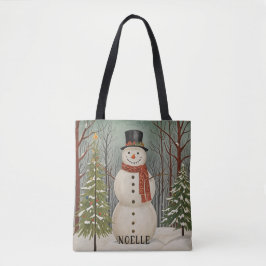 Bolsa Tote Cena de Neve Personalizada de Frosty