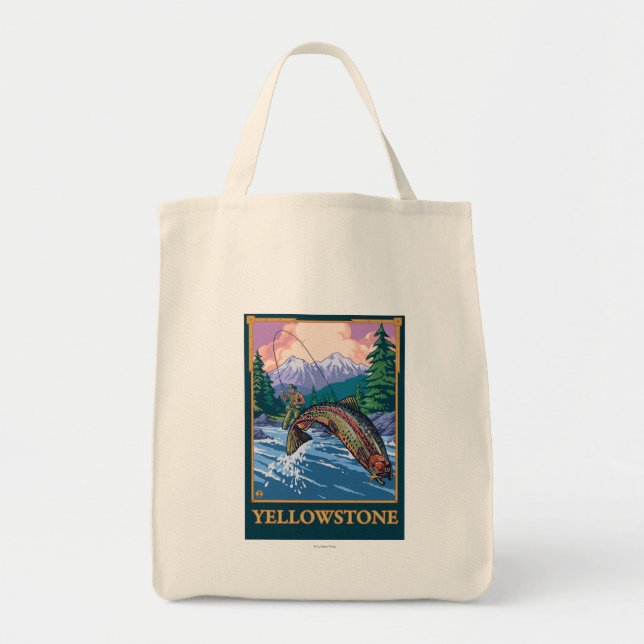 Bolsa Tote Cena de Pesca de Voo - Parque Nacional de Yellowst (Frente)