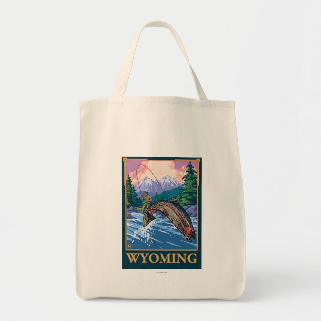 Bolsa Tote Cena de Pesca de Voo - Wyoming (Frente)