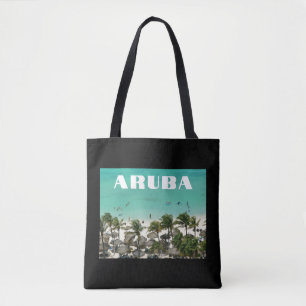 Bolsa Tote Cena de Praia da Ilha do Caribe Aruba