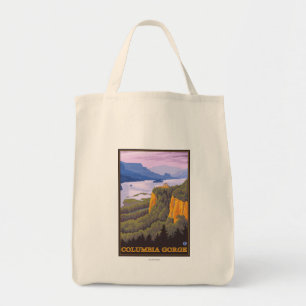 Bolsa Tote Cena do desfiladeiro do Rio Columbia com ponto da