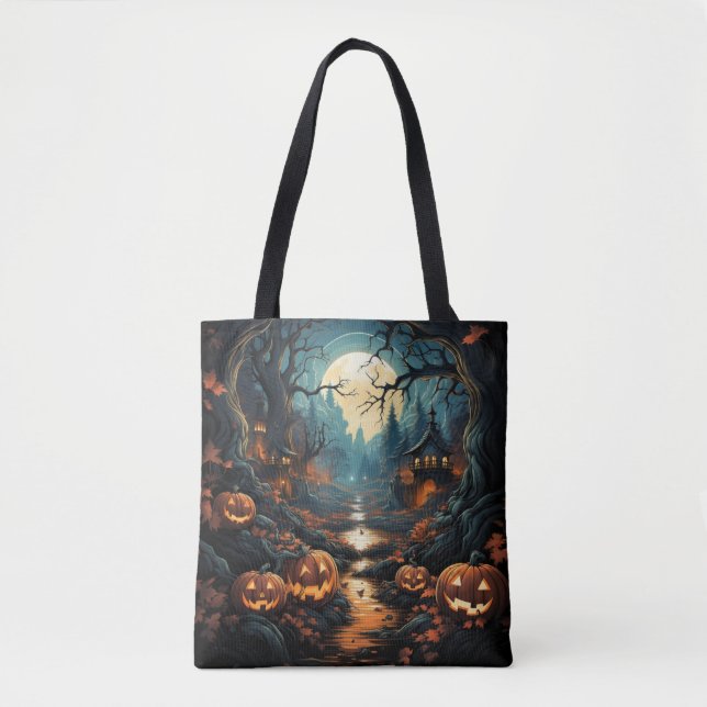Bolsa Tote cena do Dia das Bruxas (Frente)