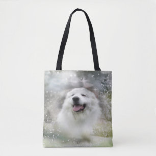 Bolsa Tote Cena do inverno de grandes Pyrenees