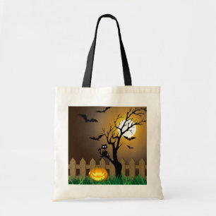 Bolsa Tote Cena do Jardim do Assustador do Halloween