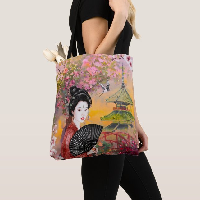 Bolsa Tote Cena Japonesa Com Mulher (Close Up)