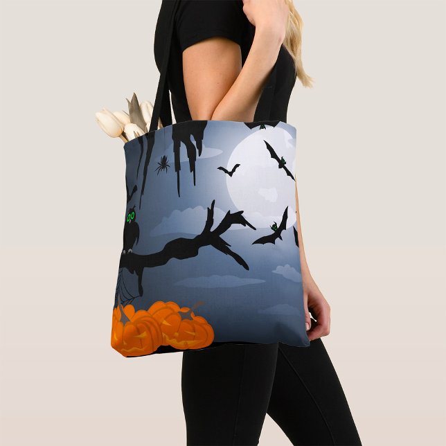 Bolsa Tote Cena Noturna de Halloween Spooky (Criador carregado)