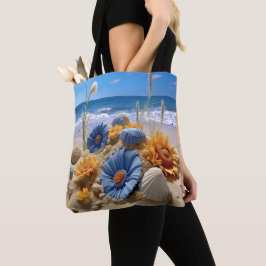 BOLSA TOTE CENA PLACIDA DE PRAIA COM CONCHAS