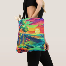 Bolsa Tote Cenário Fantasia de Pôr do Sol
