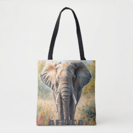 Bolsa Tote Cenário Retro do Elefante Africano