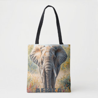 Bolsa Tote Cenário Retro do Elefante Africano