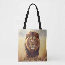 Bolsa Tote Cenário Retro do Leão Africano