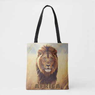 Bolsa Tote Cenário Retro do Leão Africano