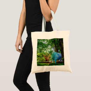 Bolsa Tote Cenário tropical exuberante do rinoceronte Slipper