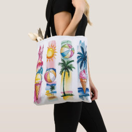 BOLSA TOTE CENAS COM PINCELADAS TEMA DE VERÃO