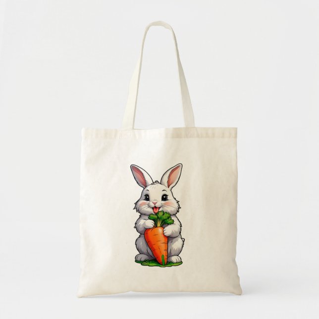 Bolsa Tote Cenoura De Comida De Coelho (Frente)