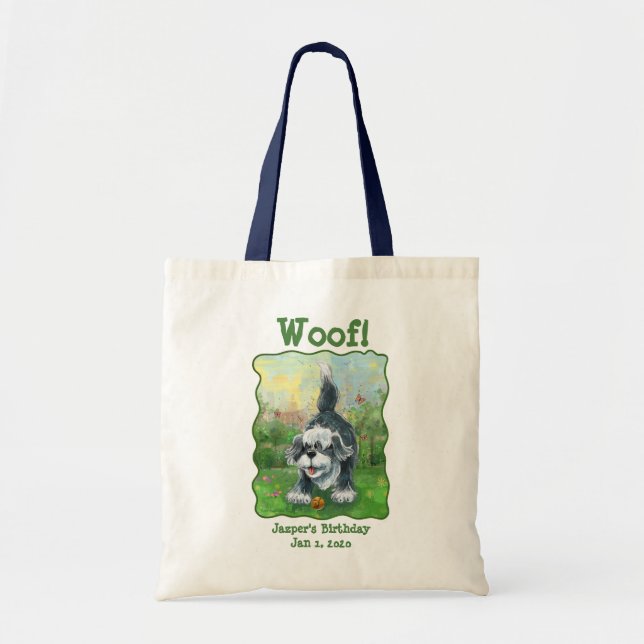 Bolsa Tote Centro de Festas de Cachorro de Ovino (Frente)