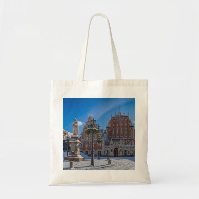 Bolsa Tote Centro histórico da cidade em Riga, Letônia (Frente)