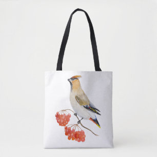Bolsa Tote Cera de aves da floresta aquosa
